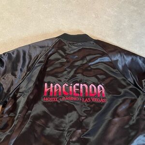 Vintage Satin bomber jacket former Hacienda Hotel & Casino in Las Vegas. XL